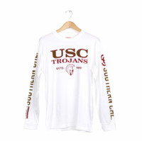 USC Trojans Men's American Needle White Tommy Head Maverick Long Sleeve T-Shirt